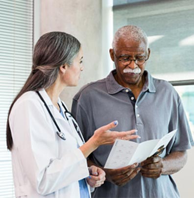 Doctor discussing XTANDI with patient.